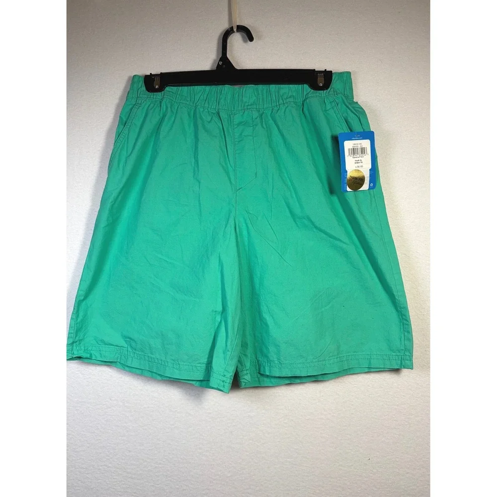 Columbia Washed Out Shorts Youth XL Green NWT AB5430-362 Cotton Elastic Waist